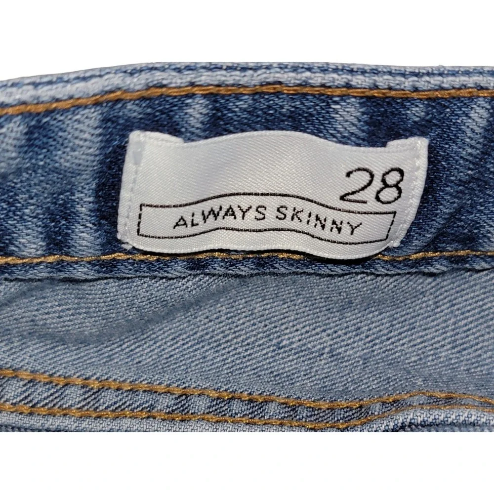 Gap 1969‎ Size 28 Always Skinny Low Rise Blue Jeans Pants Studded